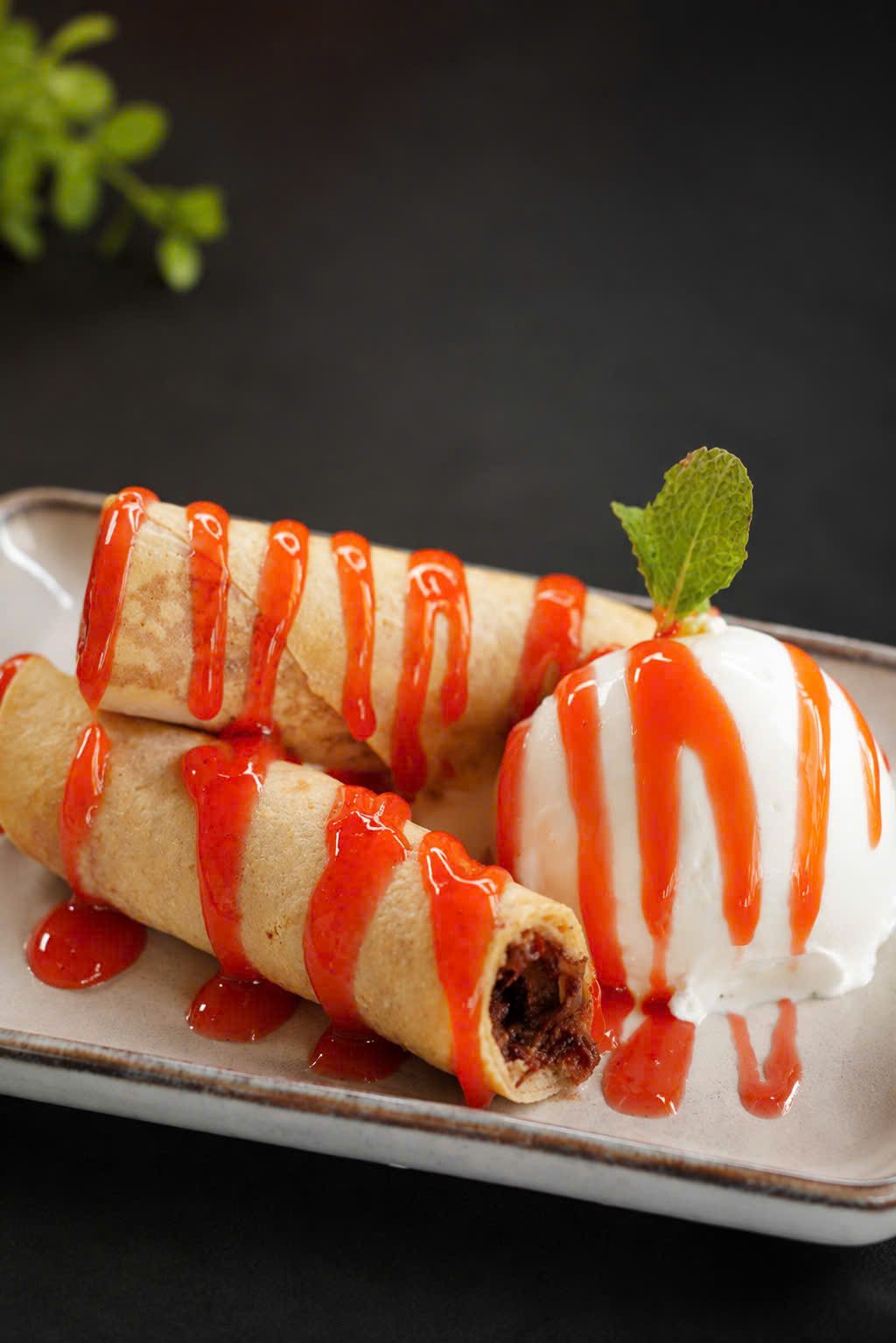 Strawberry Dessert Spring Rolls